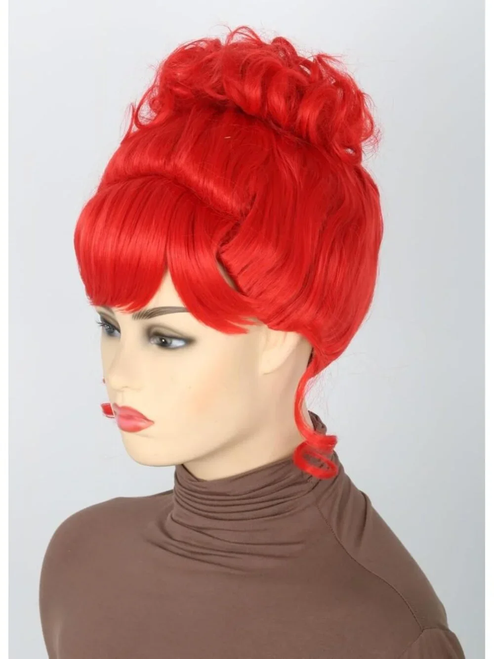 Women's Red 1 Short Cosplay Halloween Costume Wig With Necklace Earrings